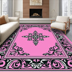 Pink Floral Baroque Classic Pattern Rug