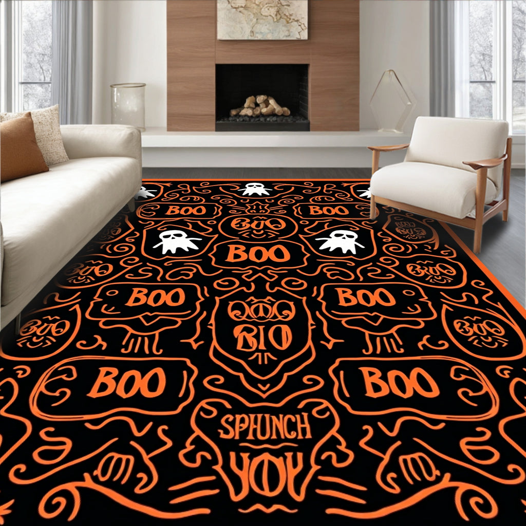 Spooky Ghost Boo Pattern Rug