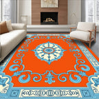 Floral Scrollwork With Medallion Design Rug