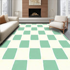 Mint Cream Checked Grid Rug