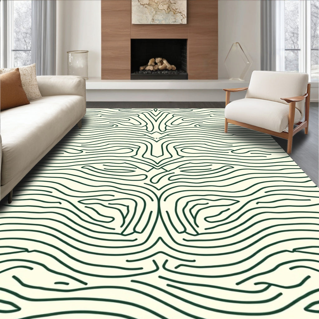 Organic Wavy Line Pattern Rug