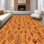 Line Art Organic Floral Pattern Rug