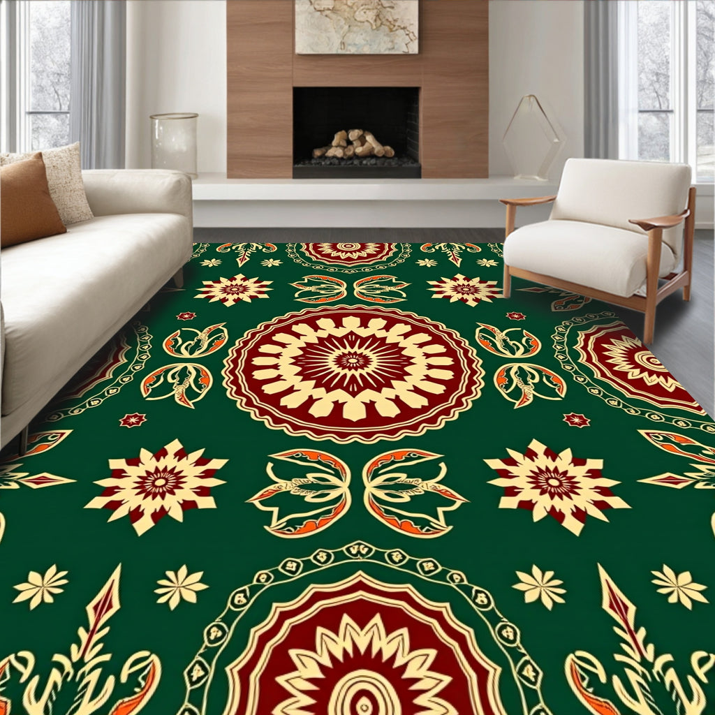 Ornate Mandala Floral Pattern Design Rug