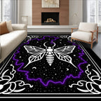 Cosmic Moth With Purple Lightning Border Rug