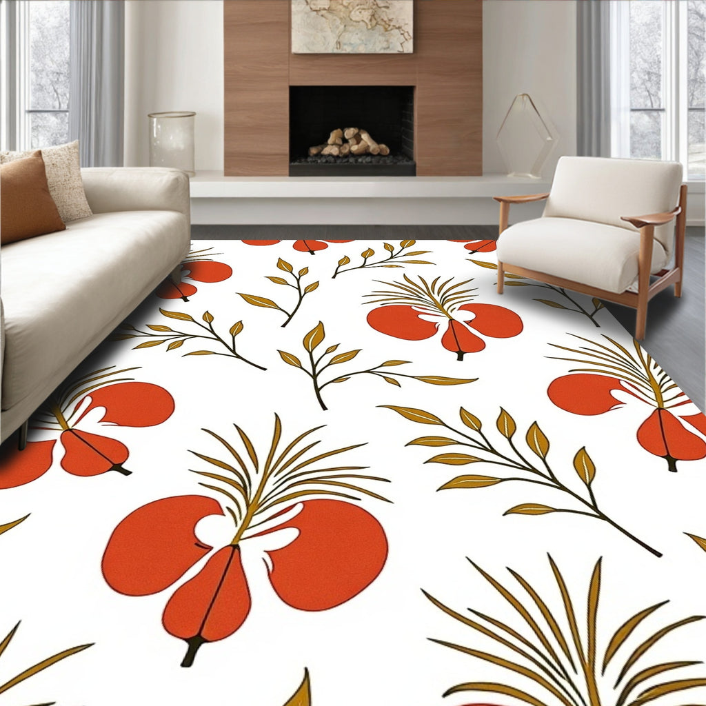 Abstract Organic Floral Pattern Rug