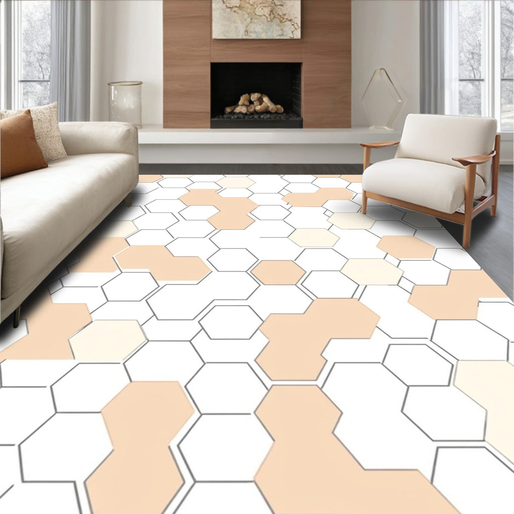 Hexagonal Geometric Pattern Design Rug