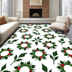 Festive Wreath Leaf Pattern Rug