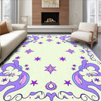Whimsical Floral Star Patterned Rug