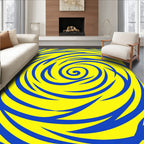Vibrant Yellow Swirl Pattern Rug