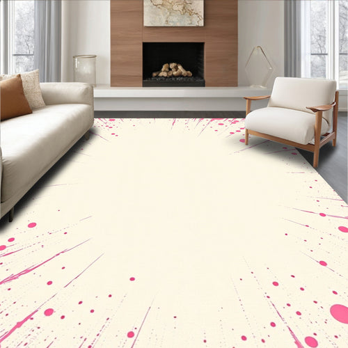 Abstract Pink Splatter Burst Rug