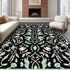 Botanical Symmetry Style Art Rug