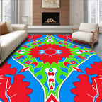 Bold Geometric Floral Tile Design Rug