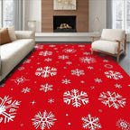 White Snowflake Festive Pattern Rug
