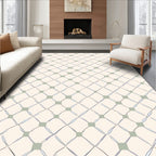 Chic Grid Pattern with Sage Accents Rug