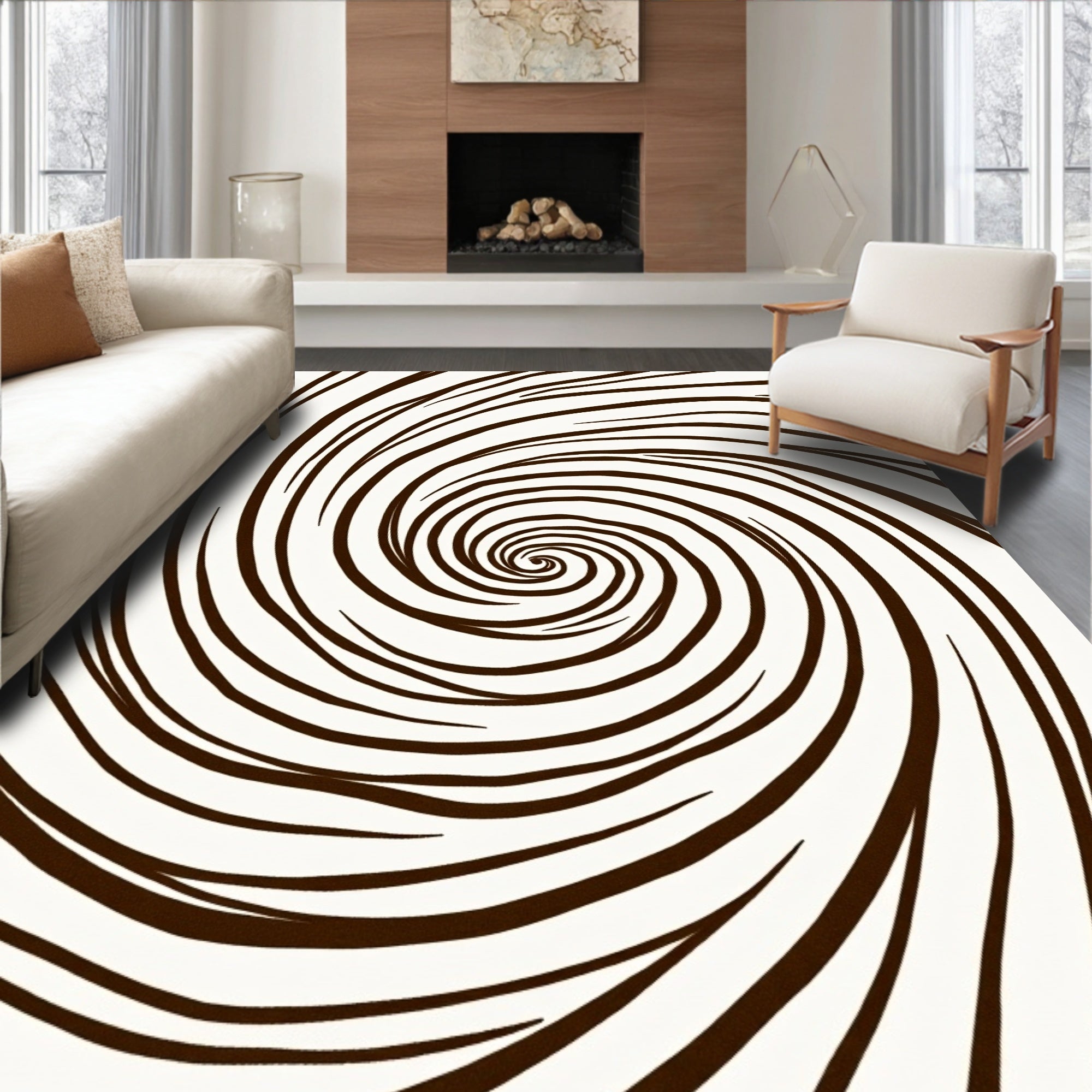 Abstract Swirl Pattern Rug