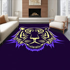 Bold Tiger Face Tribal Design Rug