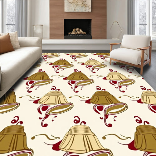 Art Nouveau Bells Swirls Pattern Rug