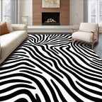 Bold Black White Zebra Stripe Pattern Rug
