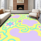 Playful Stars Swirls Abstract Rug
