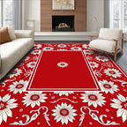 Floral Border Pattern Artwork Rug
