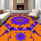 Vibrant Octagon Floral Symmetry Design Rug