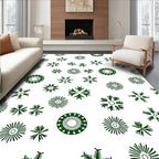 Dark Green Snowflake Scatter Rug