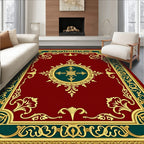 Crimson Gold Green Ornate Rug