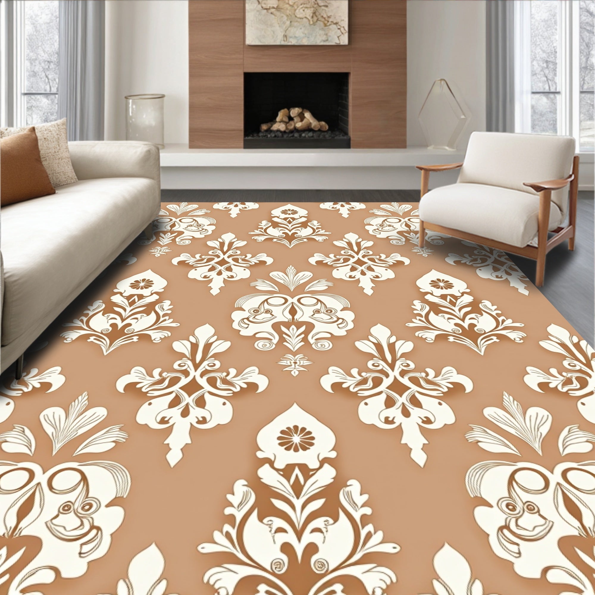Classic Damask Flourish Rug