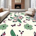 Whimsical Floral Moon Pattern Rug