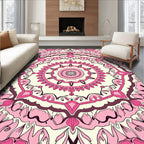 Pink Floral Mandala Design Rug