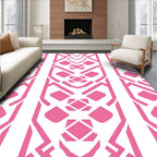 Geometric Pink Diamond Pattern Rug