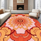 Warm Earth Tones Abstract Mandala Rug