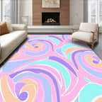 Pastel Swirl Abstract Colorful Rug