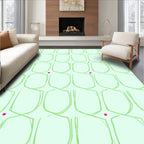 Light Green Shield Pattern with Dots Rug
