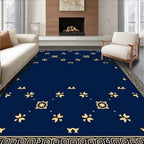 Golden Floral Geometric Medallion Rug