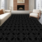Charcoal Blossom Geometric Pattern Rug