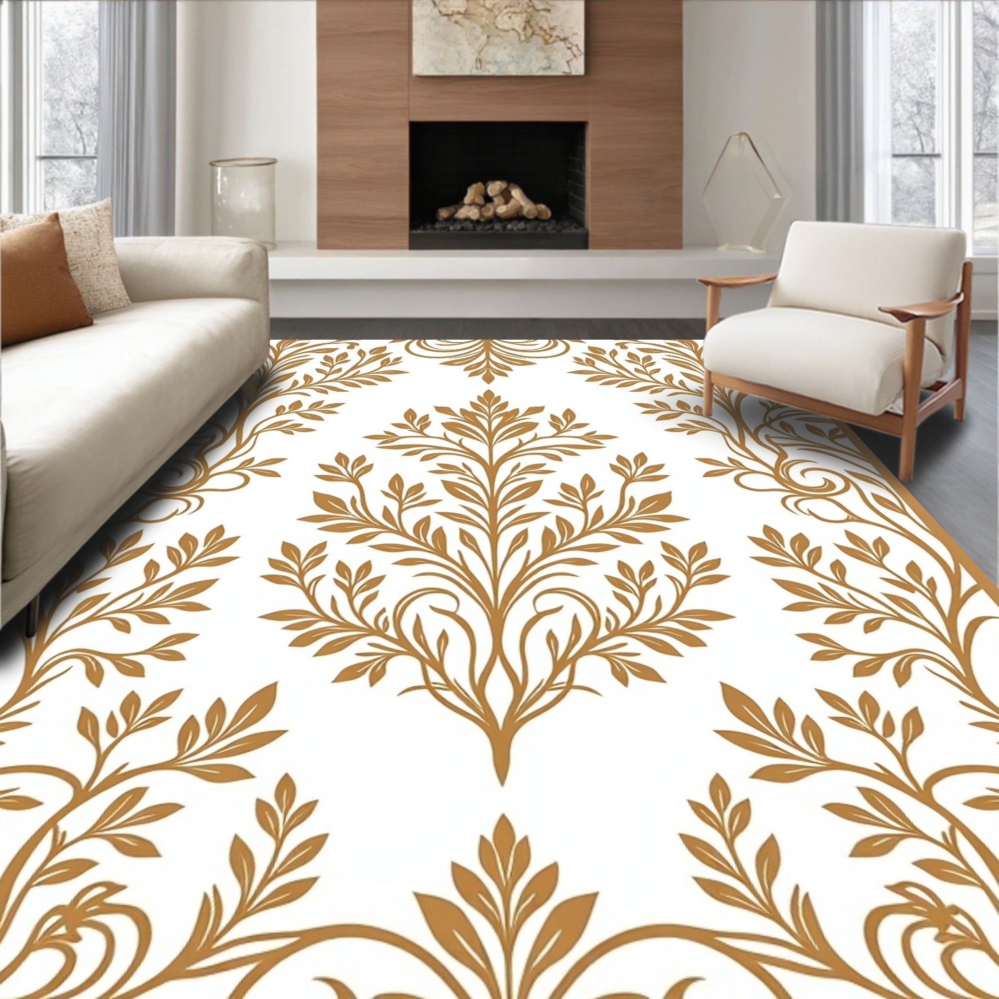 Ornate Floral Pattern Rug