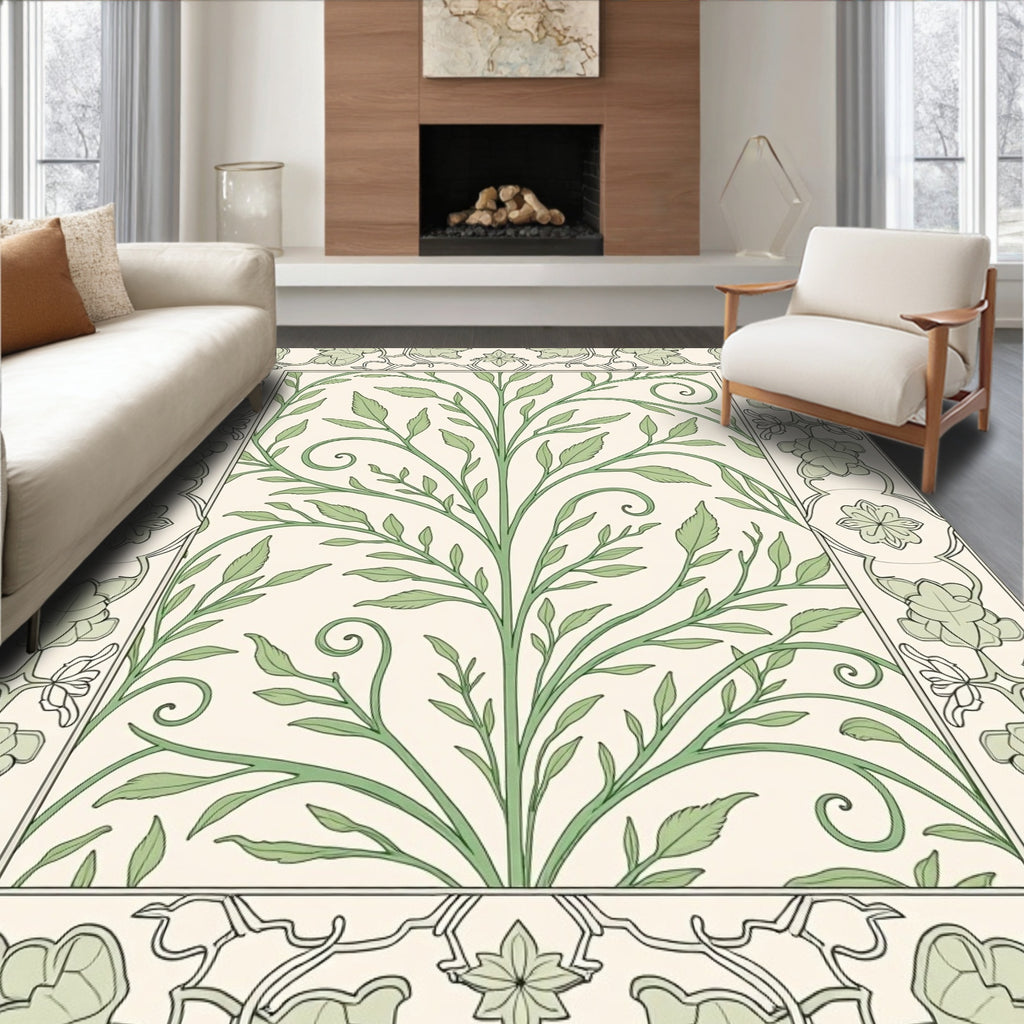 Enchanted Floral Scrollwork Garden Rug
