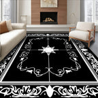 Ornate Floral Scrollwork Frame Rug